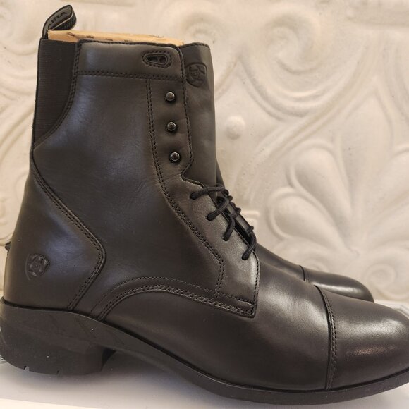 Ariat Black Leather "Heritage" Lace up boots. NWT. Size 13 - Picture 3 of 11